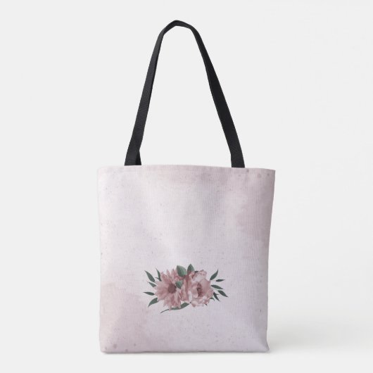 Tasche Romantische rosa Blume & grüne Blätter (Rückseite)