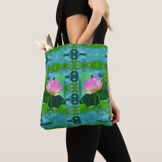 Tasche - Rosa Lotus Abstrakt (Von Nahem)