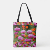 Tasche - Rosa Peonies und Orangenpfeife. (Rückseite)