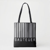 Tasche "SAUTEUER" Barcode Weiß (Vorderseite)