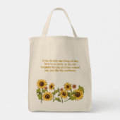 Tasche - Sonnenblumen Lächeln Zitat mit bearbeitba (Rückseite)