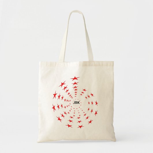 Tasche - Spiralen aus roten Sternen und Initialen (Vorne)