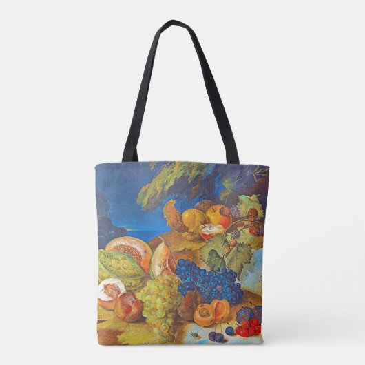 TASCHE - Stillleben: Melonen, Trauben, Pfirsiche,  (Rückseite)