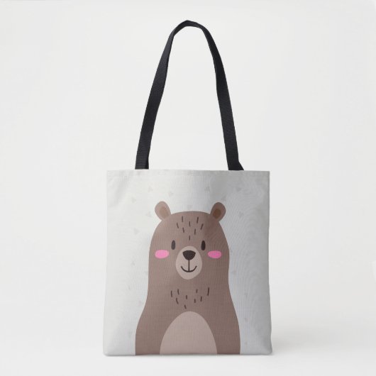 Tasche süßer brauner Bär weißes Waldtier (Vorderseite)