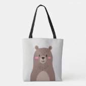 Tasche süßer brauner Bär weißes Waldtier (Rückseite)