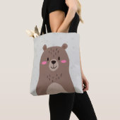 Tasche süßer brauner Bär weißes Waldtier (Von Nahem)