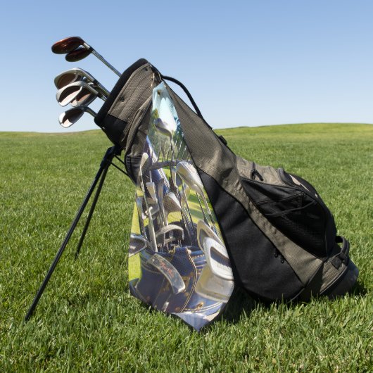 Tasche voll mit Golfklubs, Golfhandtuch (Gras)