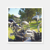 Tasche voll mit Golfklubs, Papier Party Napkins Serviette (Vorderseite)