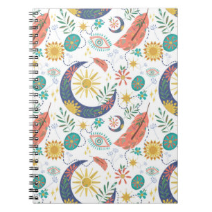 Tasche voller Glanzpunkte Himmelsboho-Spiral-Notiz Notizblock
