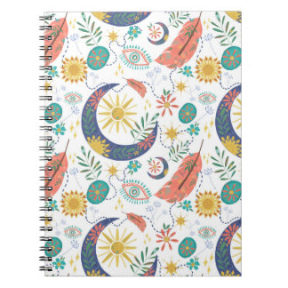 Tasche voller Glanzpunkte Himmelsboho-Spiral-Notiz Notizblock