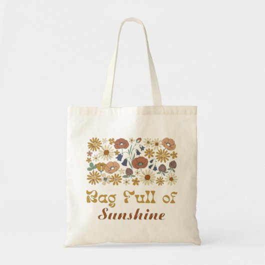 Tasche voller Sonnenschein – Retro Boho Blumenblüt (Vorne)