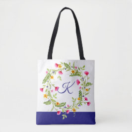 TASCHE W/ERSTE BLUME GEWÄSSERFARBE LILA