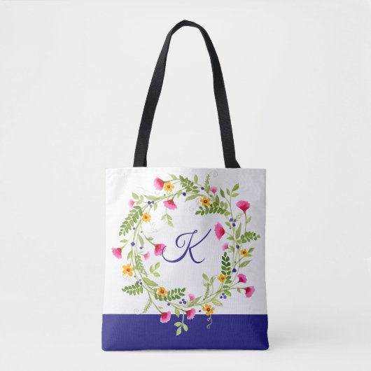 TASCHE W/ERSTE BLUME GEWÄSSERFARBE LILA (Vorderseite)