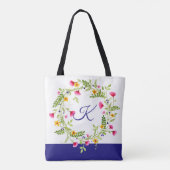 TASCHE W/ERSTE BLUME GEWÄSSERFARBE LILA (Rückseite)