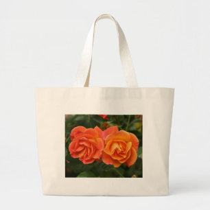 Tasche, zwei Aprikosen-Rosen, # 4660 Jumbo Stoffbeutel