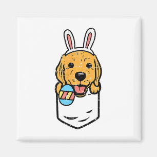 Taschen-Golden-Retriever-Häschen Süßes Ostern Hund Magnet