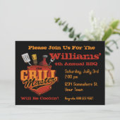 Taschen-Grill-Meister-GRILLEN Einladungen (Stehend Vorderseite)