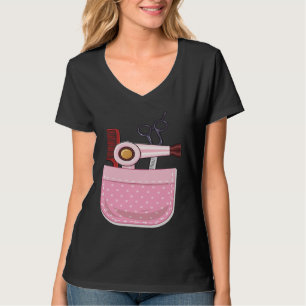 Taschen-Haartrockner-Kamm-Schere Frisur Barbier H T-Shirt