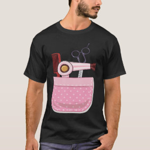 Taschen-Haartrockner-Kamm-Schere Frisur Barbier H T-Shirt