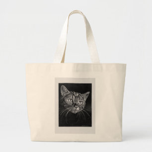 Taschen-Kunst-Katzen-Gesicht Jumbo Stoffbeutel