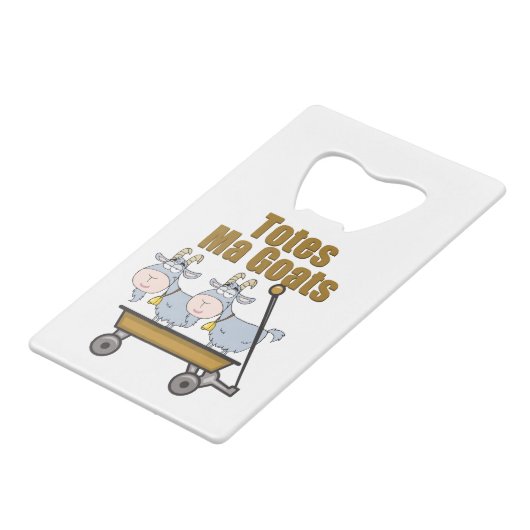 Taschen-MA-Ziegen Kreditkartenflaschenöffner (Vorderseite Schrägansicht)