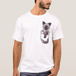 Taschen-niedliches siamesische Katzen-Kätzchen T-Shirt