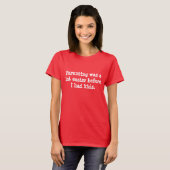 Taschen-Postkarten-T - Shirt - Parenting war (Vorne ganz)