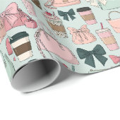 Taschen, Schleifen & Lattes Geschenkpapier (Rolleneckpunkt)