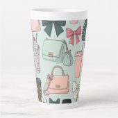 Taschen, Schleifen & Lattes Milchtasse (Vorderseite)