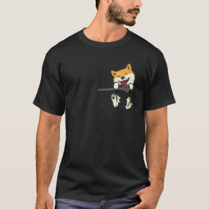 Taschen-Shiba-Inu-Füße Lacrosse-Schläger Japanisch T-Shirt