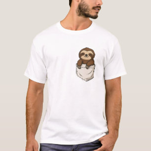 Taschen-Sloth und Lila Silberschirm-Slotkopf rückw T-Shirt