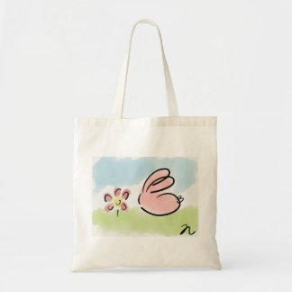 Taschen-Tasche - Häschen und Blume Tragetasche