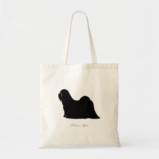 Taschen-Tasche Lhasas Apso (schwarze Silhouette) Tragetasche (Vorne)