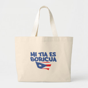 Taschen-Tasche MI Tia Es Boricua Jumbo Stoffbeutel