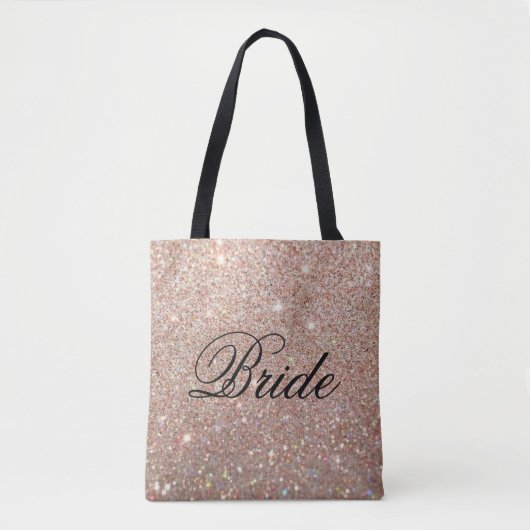 Taschen-Tasche - Rosen-GoldGlitzer-Fab Braut Tasche (Vorderseite)