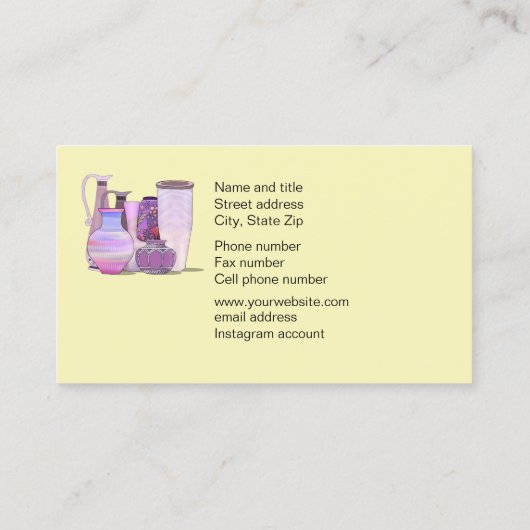 Taschenartikel Visitenkarte Shop (Rückseite)