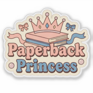 Taschenbuchprinzessin - Buchliebhaber lesend Aufkleber
