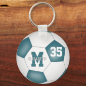 Taschendiebe für aquamarine weiße Fußballmannschaf Schlüsselanhänger (Vorderseite)