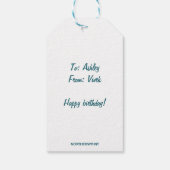 Taschendiebstahl Blue Tee Cup mit Rose Teebeutel B Geschenkanhänger (Rückseite)