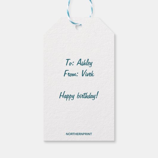 Taschendiebstahl Blue Tee Cup mit Rose Teebeutel B Geschenkanhänger (Rückseite)