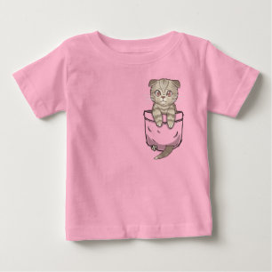 Tascheniedliches Scottish-Falten-Katzen-Kätzchen Baby T-shirt