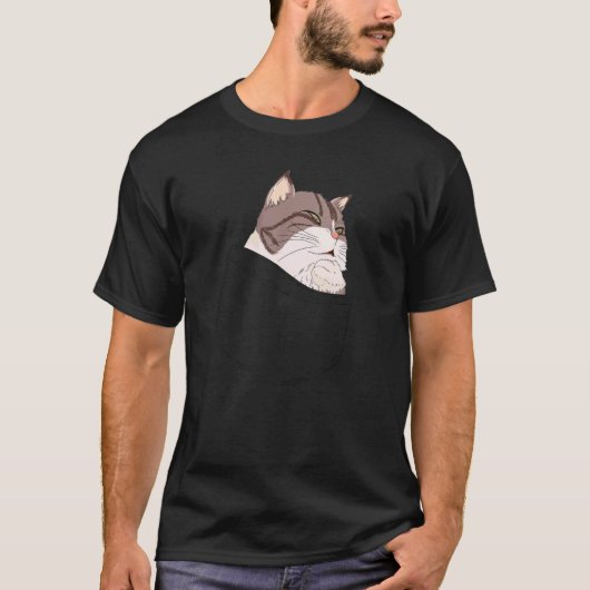 Taschenkatze Denk Meme T-Shirt (Vorderseite)