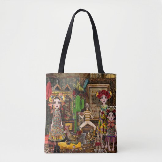 Taschenkunsttasche - Mexiko Frida inspiriert Tasche (Vorderseite)