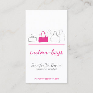 Taschenladen Rosa Accessoires Mädchen-Boutique Visitenkarte