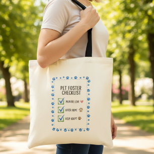 Taschenliste für Tierförderer und Tierliebhaber Tragetasche
