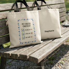 Taschenliste für Tierförderer und Tierliebhaber Tragetasche