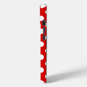 Taschenrot mit weißem Polka-Punktmuster Case-Mate iPhone Hülle (Rückseite / Links)