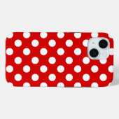 Taschenrot mit weißem Polka-Punktmuster Case-Mate iPhone Hülle (Rückseite (Horizontal))