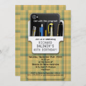 Taschenschützer Geek Geburtstag Einladung (Vorne/Hinten)