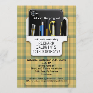 Taschenschützer Geek Geburtstag Einladung